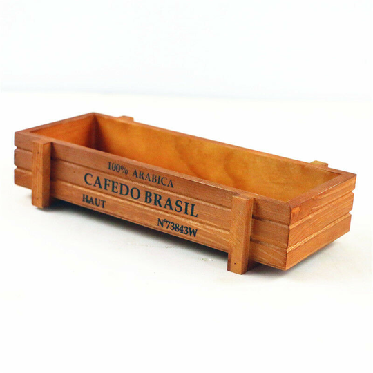 Rectangular Wooden Window Box, Wood Garden Flower Planter Succulent Pot Rectangle Trough Box Plant Bed 22.5 x 8.4 x 4.5cm (1 Pcs) - Litzee
