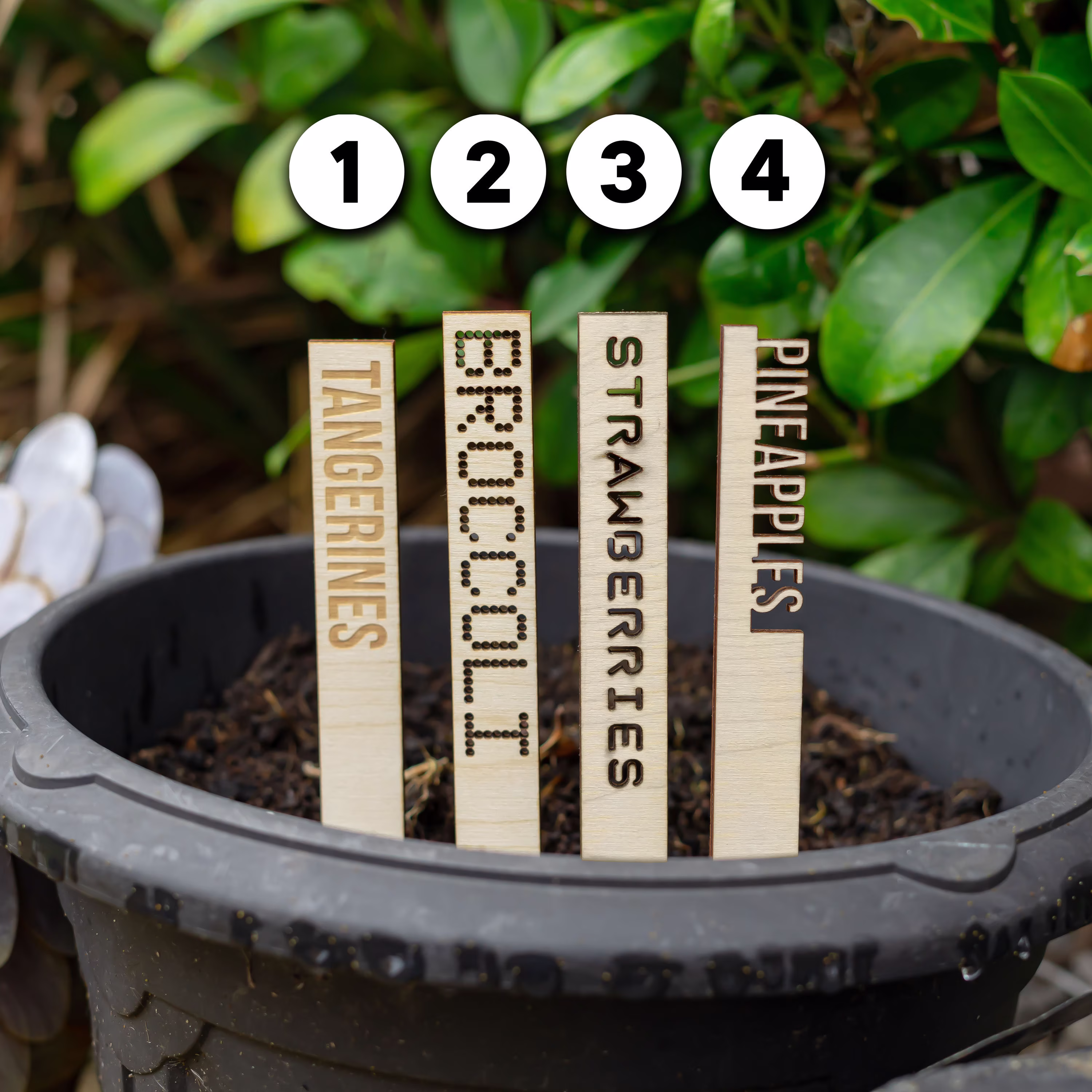 Garden Markers Stakes Vegetable Seed Herb Custom Tags Marker Sign Personalised Gift Gardening Plot Allotment Veggie Large Wooden Veg
