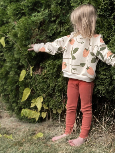 Kids Strawberry Sweatshirt, Organic Cotton Toddler Shirt, Crewneck Sweater