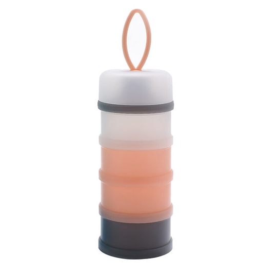 Portable 4-Layer Baby Formula Dispenser Travel Baby Milk Powder Container with Carry Handle Storage Container for Snacks Nuts Candy, Pink - Pink