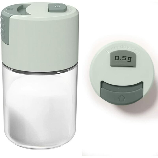 Measure the salt and pepper blender, accurately ration, 1/8 teaspoon (0.5g) each time, quantitative spice dispenser, airtight transparent glass