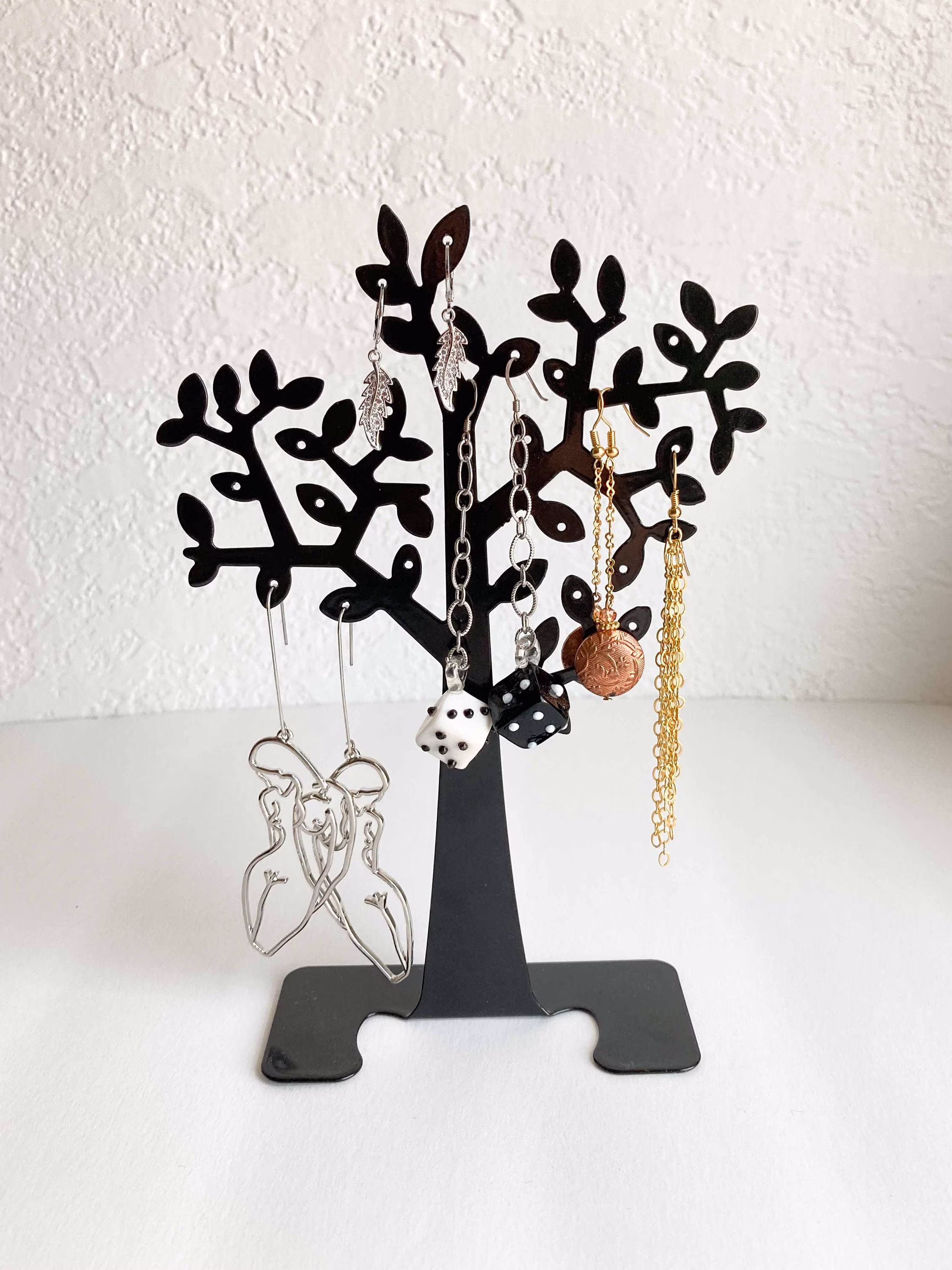Jewelry Tree Stand Organizer | Earring Holder Necklace Rack Tower Organizer| Stand