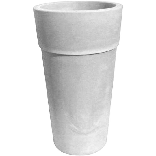 Cone Sensation - Garden planter for plant and flower arrangements. Cone outdoor planter Ø40x70H cm. Capacity 18L. Colour white
