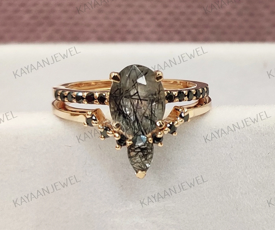 2.30Ct Salt & Pepper Oval Cut Diamond Engagement Wedding Ring Set in 925 Sterling Silver, Pepper Ring, Gift For Women
