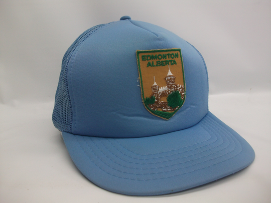 Edmonton Alberta Patch Hat Vintage Powder Blue Snapback Trucker Cap