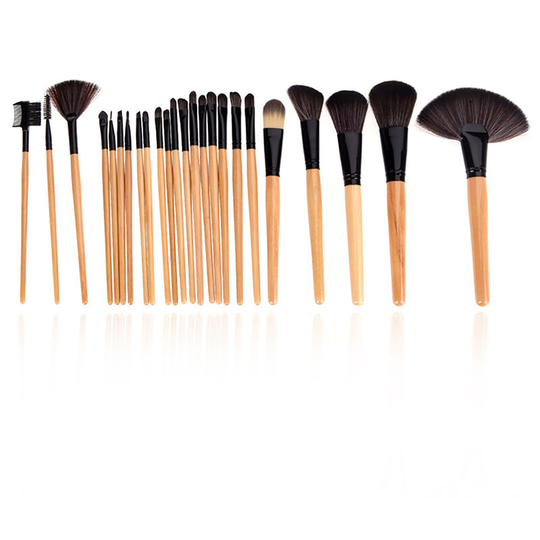 24Pcs Professional Makeup Brush Set Essential Cosmetic Make Up Brushes Kit Powder Brush Eyeshadow Eyeliner Eyebrow Brush+ Pouch Bag Case Black