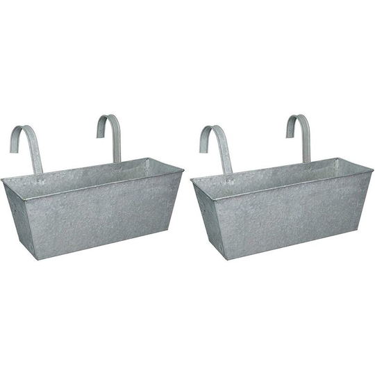 Zinc Balcony Hanging Planters (Set of 2)