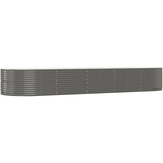 Vidaxl - Garden Planter Grey 447x140x68 cm Powder-coated Steel Grey