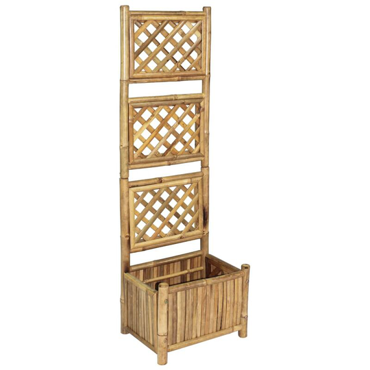 Garden Raised Bed with Trellis Bamboo 40 cm Vidaxl Brown