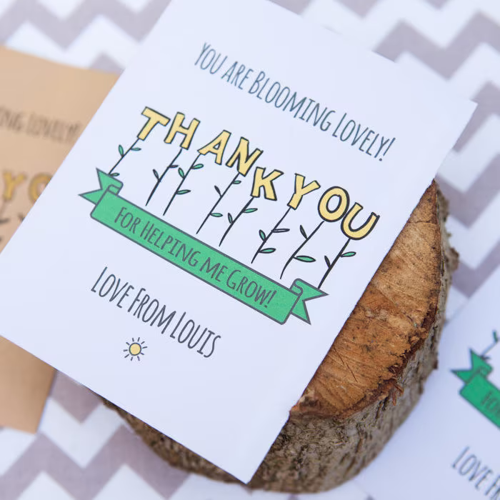10 Thank You Flowers Personalised Seed Packets