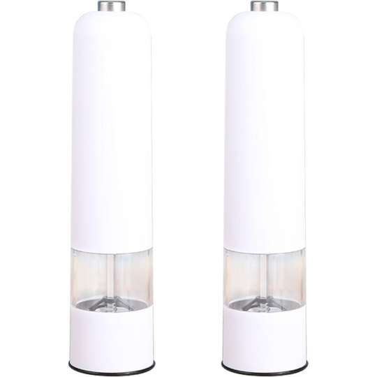 Salt and Pepper Mill Set of 2 Manual with Adjustable Ceramic Grinder from Coarse to Fine Spice Mill Set 2pcsABS white