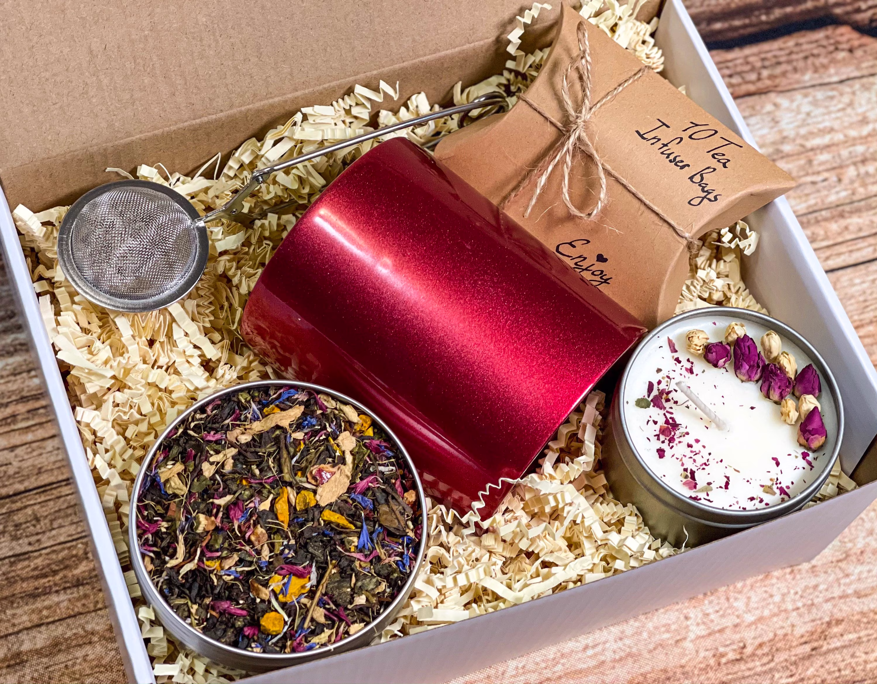 Organic Tea Gift Set, Box, Birthday Long Distance Custom Set For Woman, Coworker Box