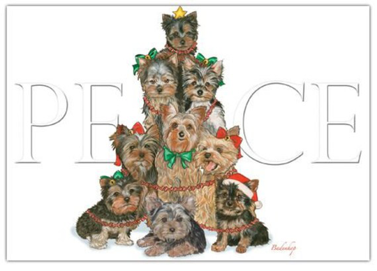 Yorkie Yorkshire Terrier Christmas Cards Set Of 10 & Envelopes
