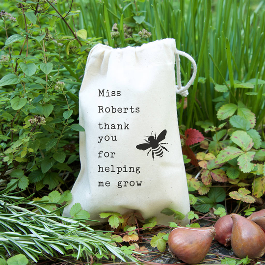 Bee Personalised Teacher Gift Bag With Seeds