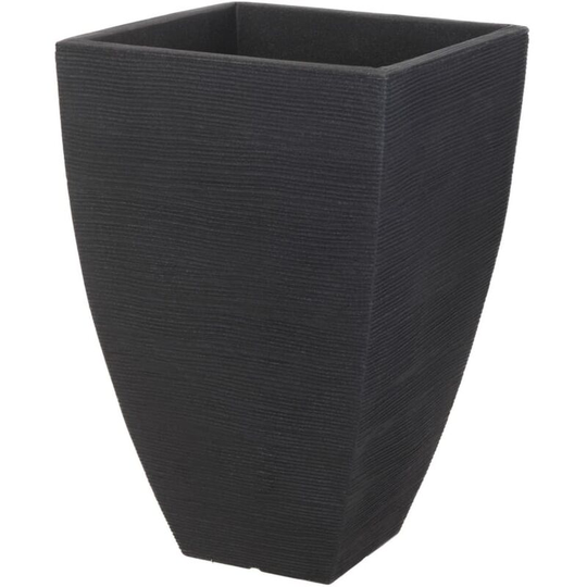 Flower Pot Ribbed Quadrilateral 43 cm Anthracite Progarden Anthracite