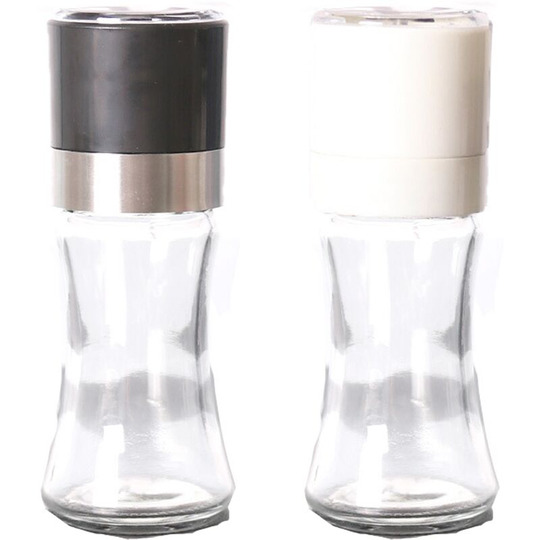 Fvbjd - Salt and Pepper Shakers Elegant w/Clear Glass Bottom | Compact Cooking, Kitchen and Dining Room Use white + black
