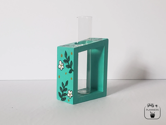 Propagation Station | Teal| Block Test Tube Vase Glass