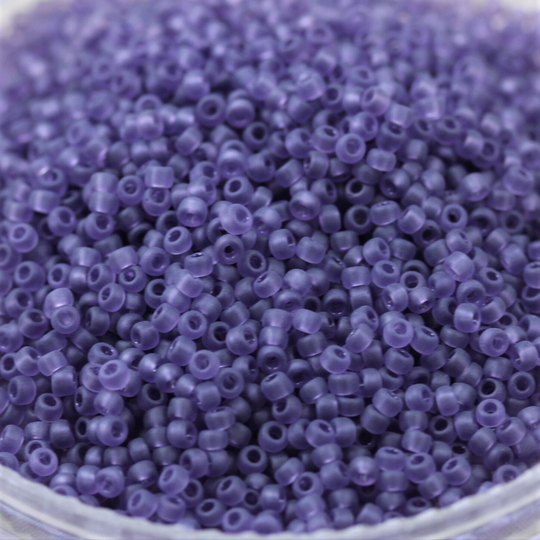 20G 11/0 Frosted Tanzanite Matsuno Seed Beads - 20Grams, Subtle Purple Dark Lilac Color, Matte