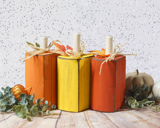 Candy Corn Pumpkins, Halloween Decoration, Decor, Party, Rustic Thanksgiving Primitive Halloween, Seasonal Decor