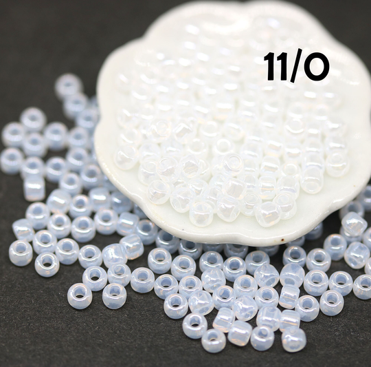 White Toho Seed Beads Size 11/0, Ceylon Snowflake N 141, Japanese Glass 10G - S429
