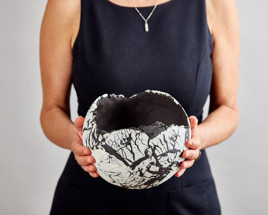 x-Large Black & White Ceramic Centerpiece For Planters, Indoor Vase Plants & Succulent, Wedding Gift, Outdoor Garden Planters