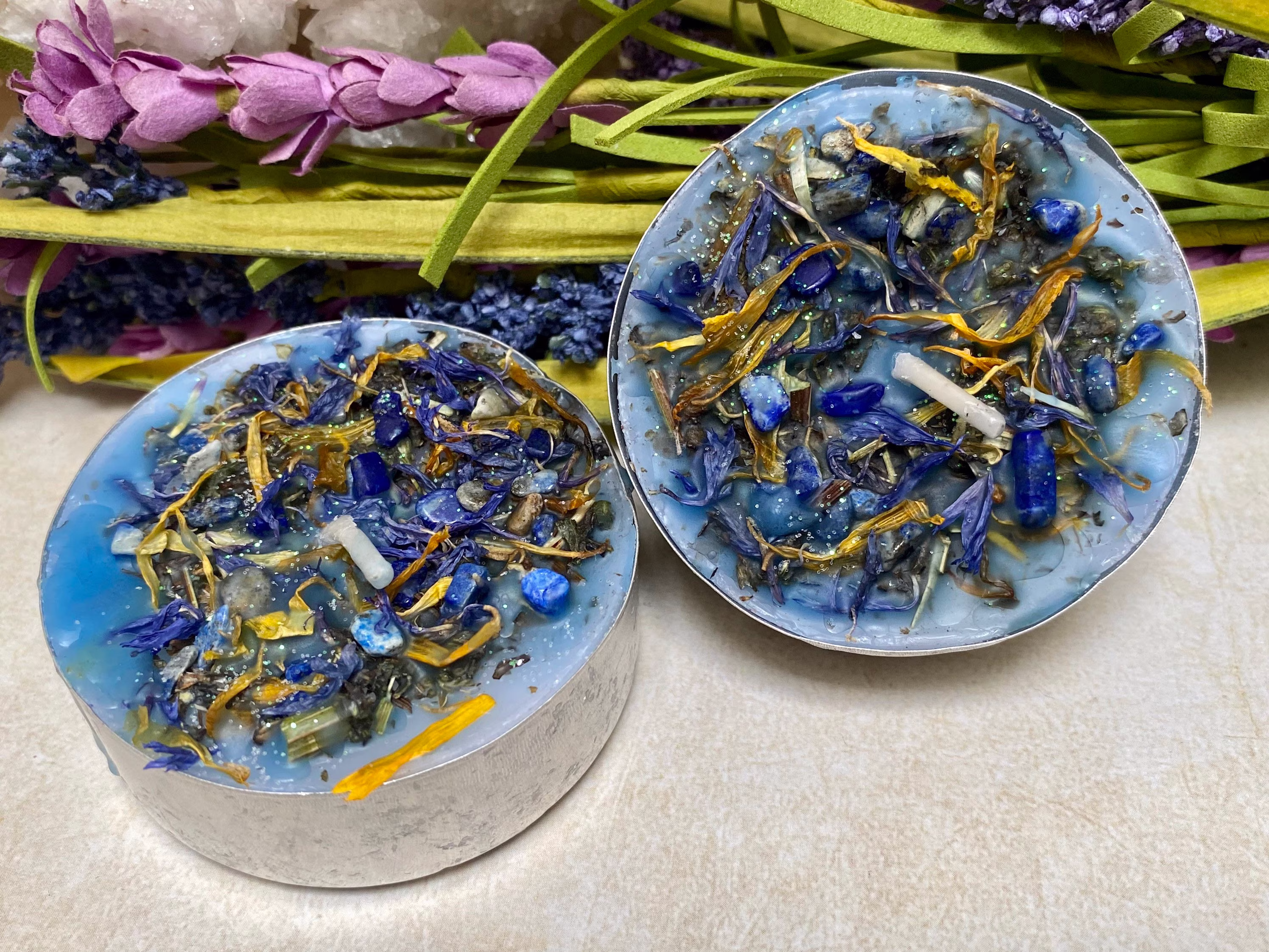 2 X Xl Lucid Dreams Tea-Light Spell Candles | Crystals Witchcraft Wiccan Pagan