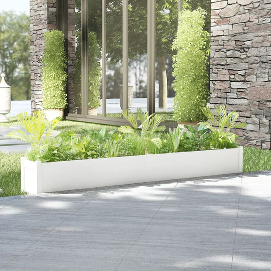 Garden Planter White 200x31x31 cm Solid Pinewood