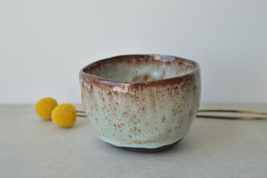 Matcha Cup, Cappuccino Handmade Black Stoneware Pottery, Tealovers Gift