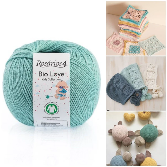 100% Cotton Knitting & Crochet Yarn - Sport Weight Ideal For Babies 50Gr Ball Organic Gots Certified Rosarios 4 Bio Love