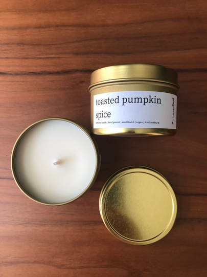 Toasted Pumpkin Spice 100% Organic Soy Candle, Fall Seasonal Christmas Scent, Vegan Candle For Him Her Them, Gender Neutral Gifts