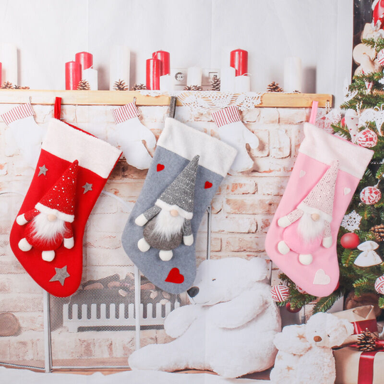 Thsinde - Santa faceless doll doll Christmas socks Valentine's Day series gift bag Christmas pendant Christmas decoration powder.