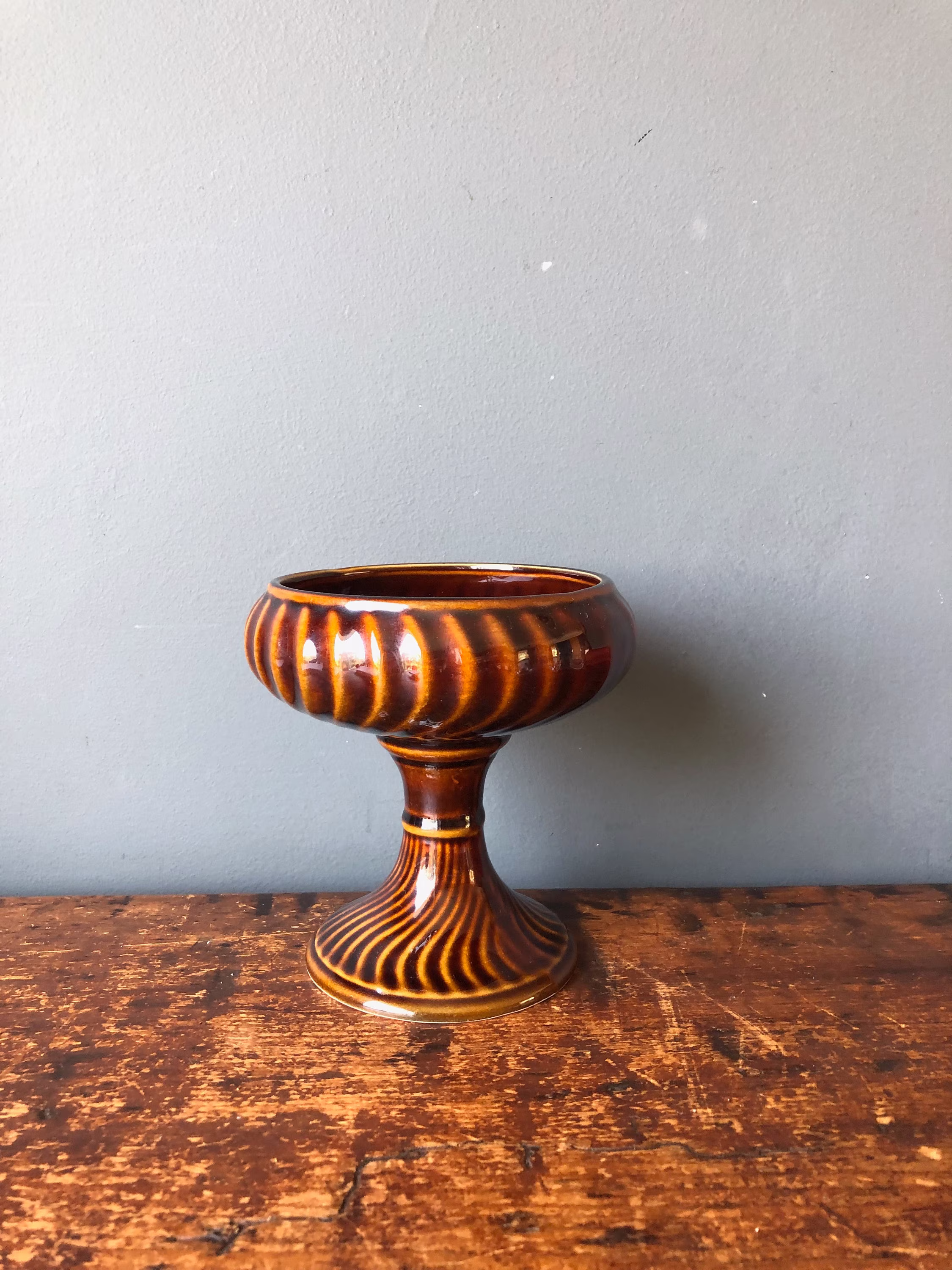 Vintage Dartmouth Pottery Pedestal Bowl 223 Trinket Dish Bon Candy Mantel Piece