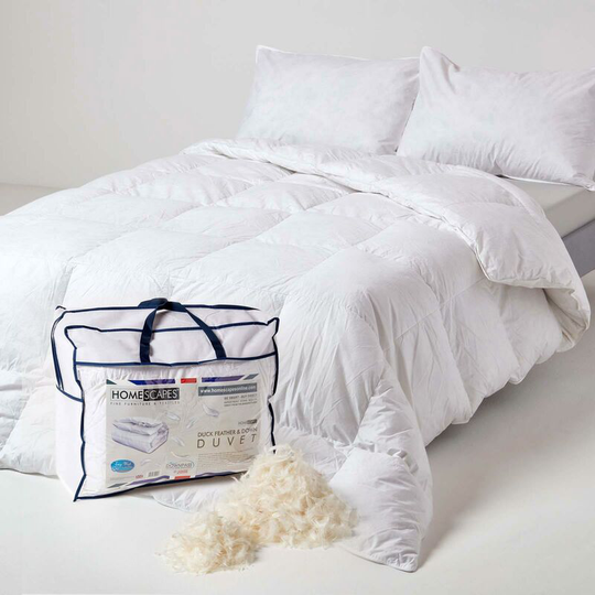Duck Feather and Down All Seasons Double Size Duvet - White - Homescapes