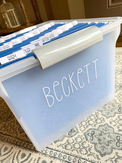 Kid's Milestone Keepsake Boxes | Memory School Paper Organization Weather Tight Box