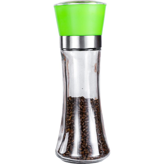 Fvbjd - Premium Pepper and Salt Grinder Set of 2-Refillable Coarseness Adjustable Pepper Mill Shaker tall green