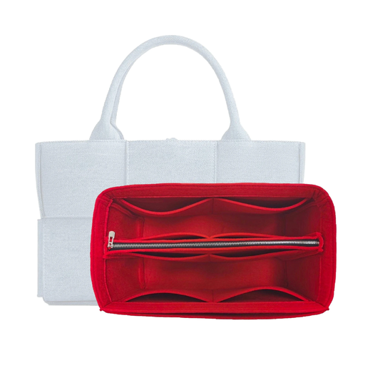 Bv Arco Tote Bag Organizer | With Detachable Zipper Pocket/Tote Felt Insert Handbag Storage For Purse Laptop Ipad Pocket