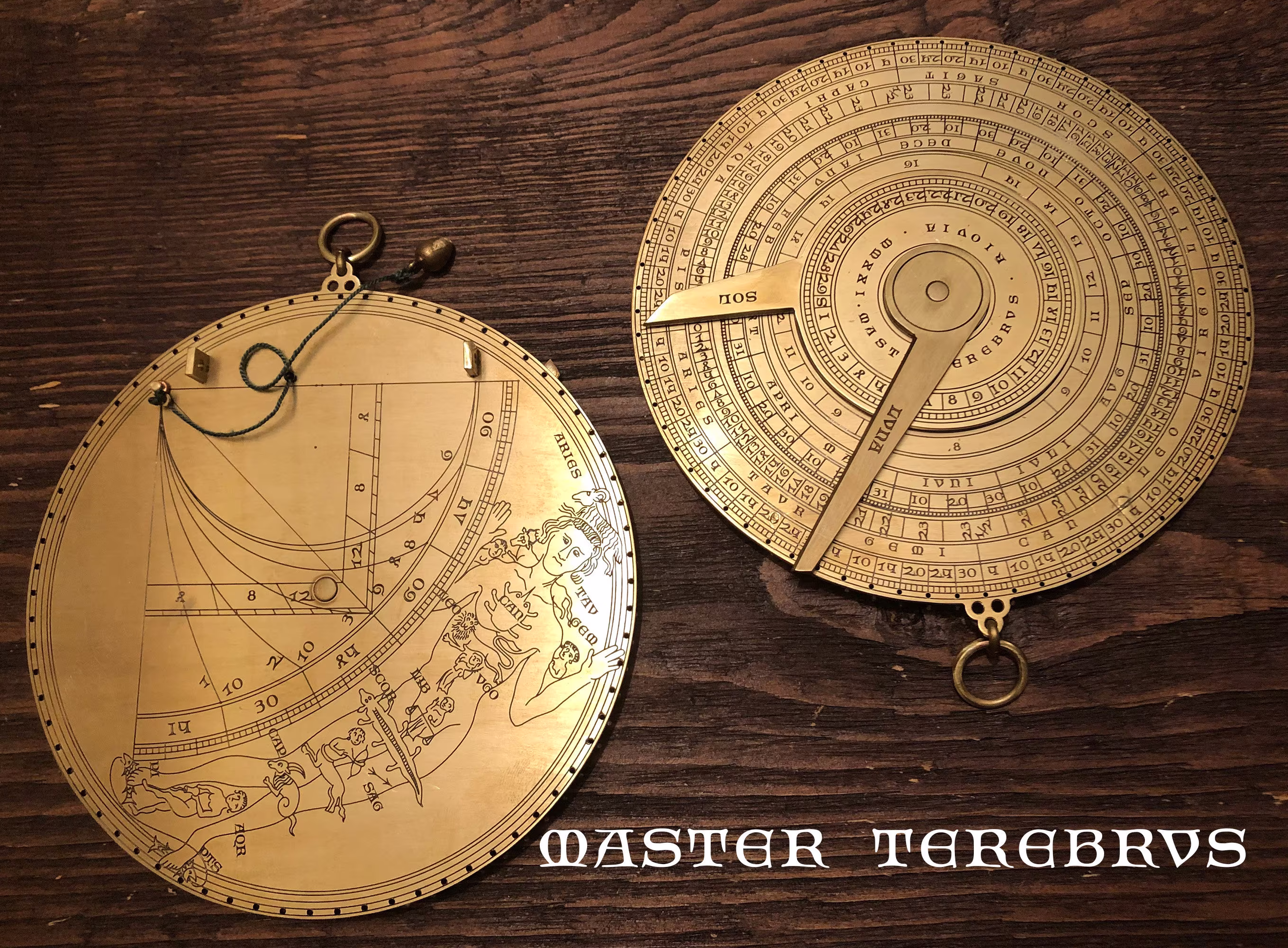 One Physician's Astrological Quadrant, Medieval Medicine, Zodiac Man, Unique Gift, Anniversary Gift, Astrolabe, Astrology
