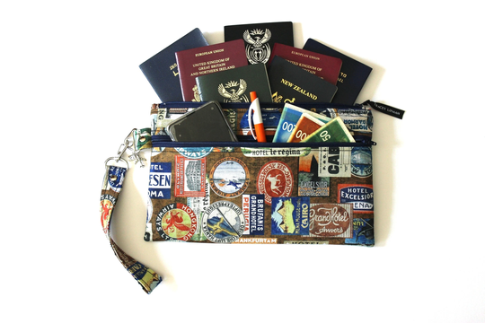 Family Travel Wallet For 2 4 6 8 10 12 Passports, Passport Holder & Document Organizer, Fabric Vegan Zipper Pouch