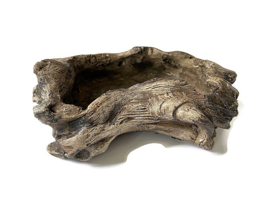 Small Concrete Faux Driftwood Branch Planter, Pot, Planter
