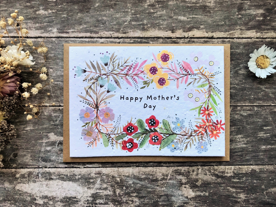 Plantable Seed Paper Mother's Day Card, Blank Inside, Day Card, Cards For Mum, Mum Cards, Gift , Eco-Friendly Cards