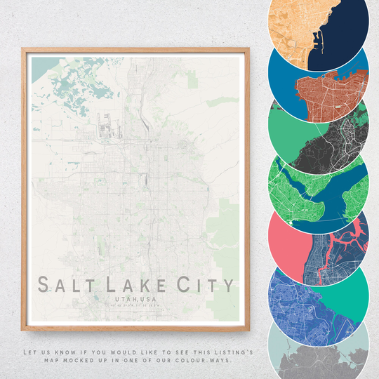 Salt Lake City Map Print | Utah City Wall Art Poster Decor