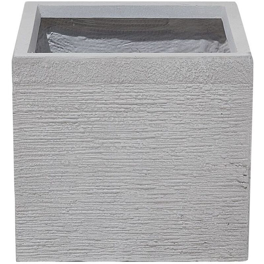 Beliani - Garden Outdoor Plant Pot Planter Geometric Square Stone 30x30x28 cm White Paros - White