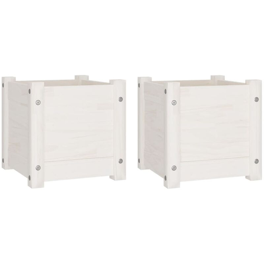 Vidaxl - Garden Planters 2 pcs White 31x31x31 cm Solid Pinewood White