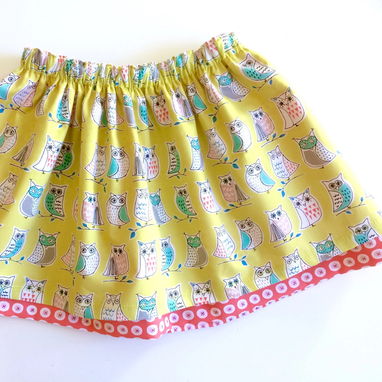 New Organic Baby Skirt, Girls Orgnic Cotton Owls, Gift, Toddler Gift