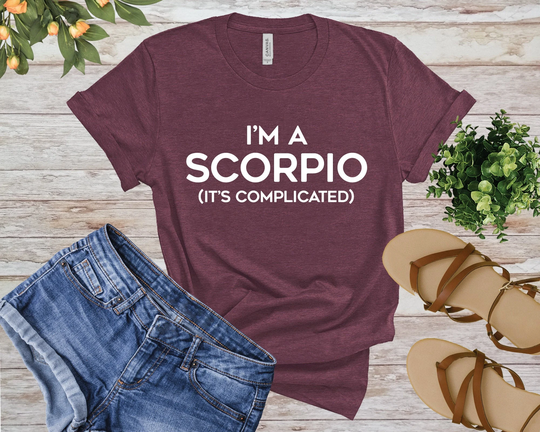 I'm A Scorpio It's Complicated T-Shirt, Shirt, Season Astrology Zodiac Sign, Astrological Birthday Gift