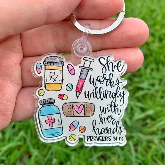 Pharmacist Key Chain | Keychain Christian Bible Verse Graduation Gift Pharmacy School Gift Medicine