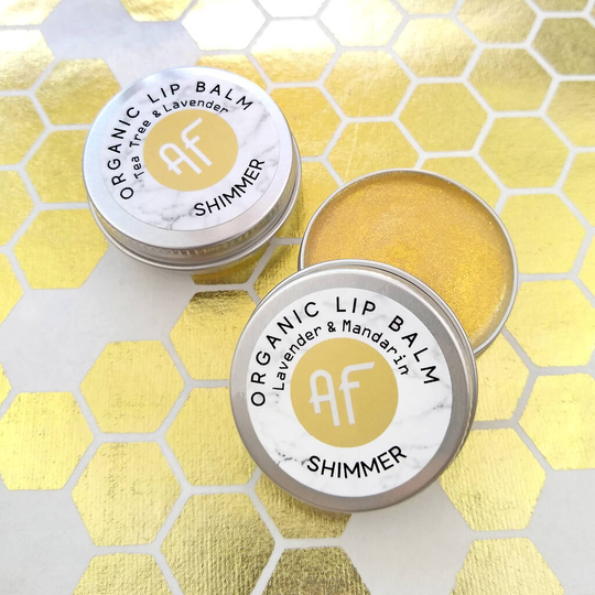 Personalised Sparkly Gold Lip Balm Organic And Vegan