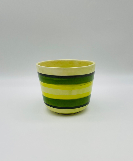 California Usa Striped Pottery Planter/Vintage Ceramic Planter