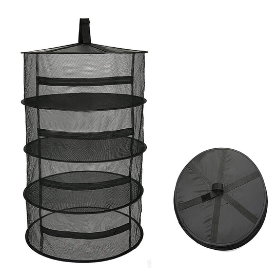 Betterlifegb - Herb Drying Rack,4 Layers,Folding Dry Rack Hanging Basket Drying Net Dryer for Herbs Flowers Buds Plants,Round Mesh Hanging Net