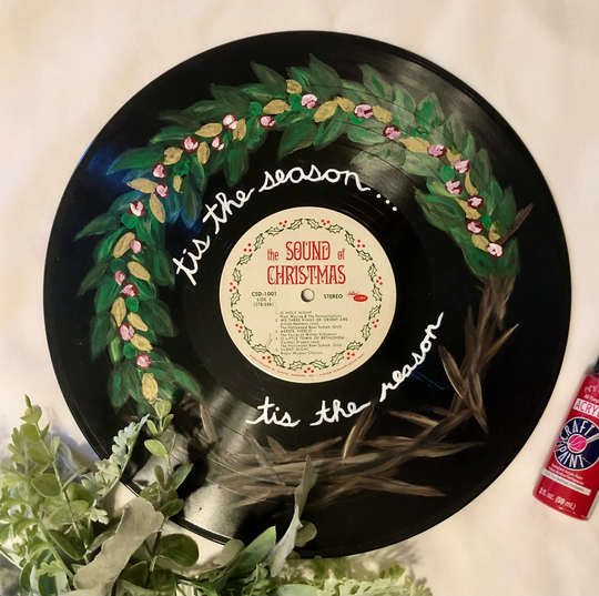 Tis' The Season, Reason // Custom Hand Painted Vinyl Record
